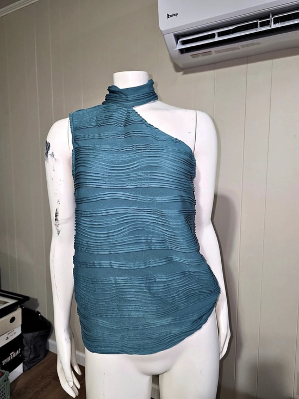 Kasper Draped Halter Top Halter Top in Blue NWT